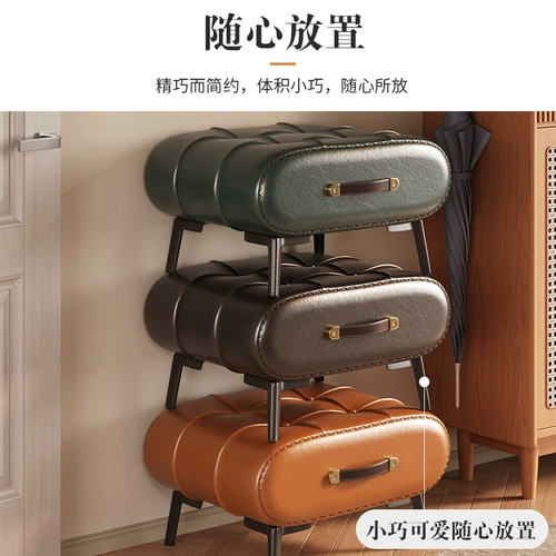 Легкий роскошный карлинг домашний домашний табурет для обувного табурета Дом Дверь Дверь Квадратный стул гостиная стопная табуретка диван детское стул детского стула