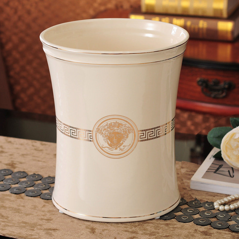 European-style ceramic trash can, coffee table, peel bowl, simple desktop, trash bowl, storage bucket, living room storage gift