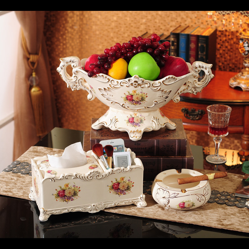 European ceramic fruit bowl creative modern dry fruit plate household decorations for fruit plate wedding gift