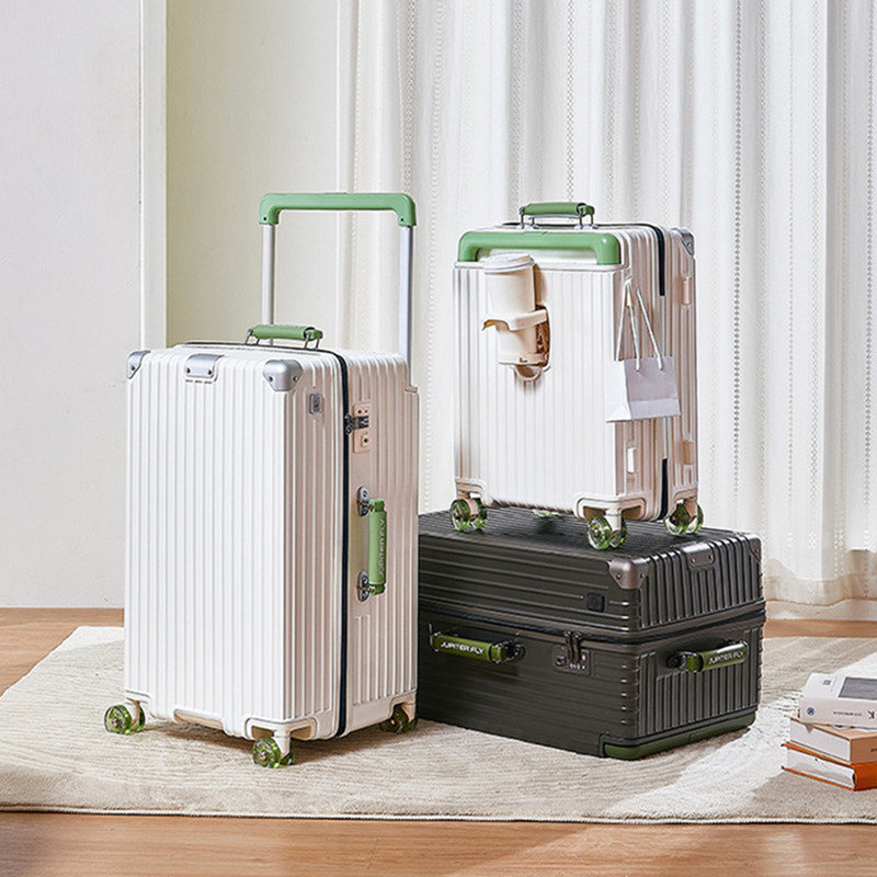 Export Wide Handle Large Capacity Thickened Deep Compartment Trolley Case with Customs Lock, Sturdy Travel Suitcase, Scratch-Resistant and Wear-Resistant Luggage