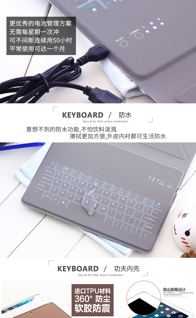 Huawei Tablet Keyboard Folio M5 M3 phiên bản trẻ của chuột không dây 8-inch 10,8 inch Pro10.1 vỏ máy tính bao da Bluetooth 8.4 10 5-inch vinh quang tưởng tượng được hưởng 9,6-inch Chơi 2 - Phụ kiện máy tính bảng bàn phím cho ipad air