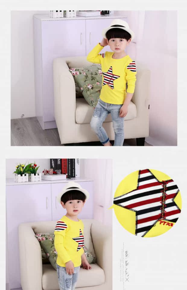 Bé trai chạm đáy áo thun dài tay cho bé dày áo nhỏ bé sọc trẻ em cotton từ bi 3-4-5 tuổi áo phông bé trai 1 tuổi
