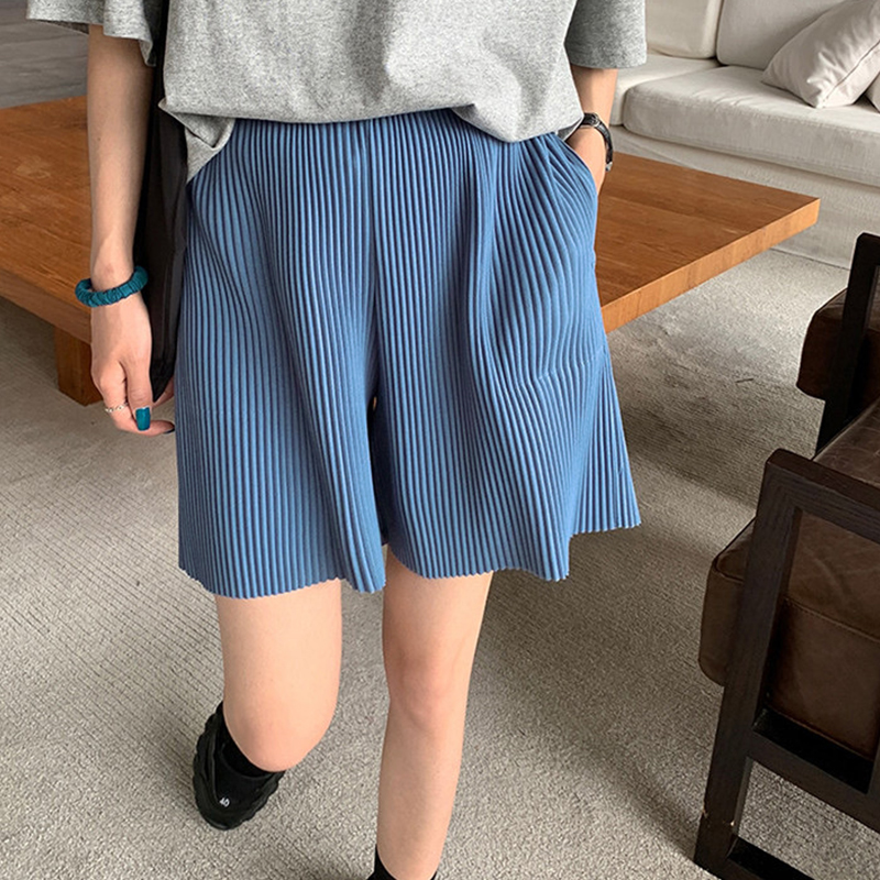 Pregnant women pants shorts summer fashion outside wear tide mom thin loose casual wide pants summer pleated five-point pants