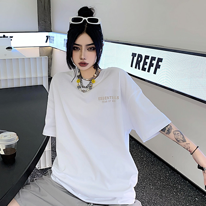 European and American High Street 2023 New New Basic Model Small Label Letters Men and Women Summer INS High Street Style Couples