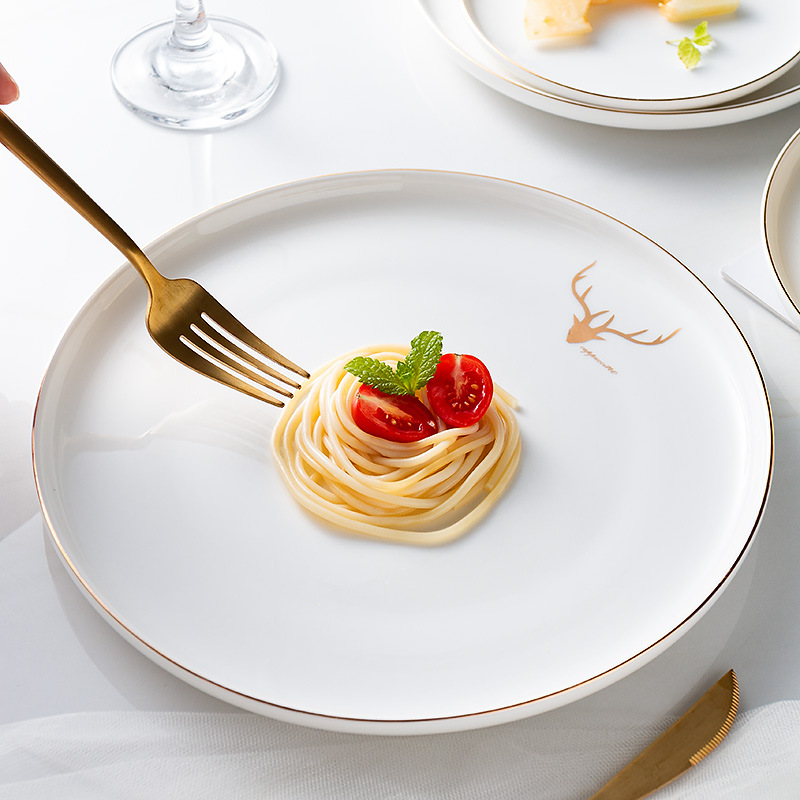 By the valley of the Nordic life plate beefsteak paint edge plate ceramic fruit dish dish home ideas