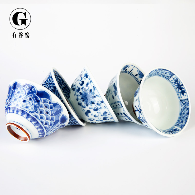 Japanese ceramic bowl bowl household blue winds hall, a small bowl of creativity under the glaze color ink painting wind bowl dessert bowl to eat bread and butter