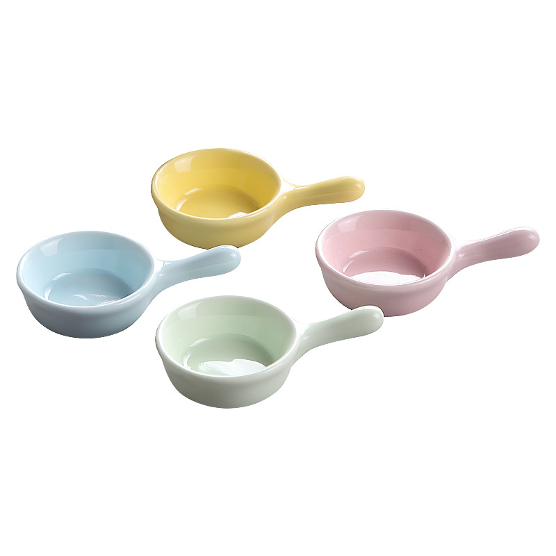 By ceramic flavor dish valley life long handle Korean dishes, tomato sauce dish of western - style food ingredients soy sauce salad bowl