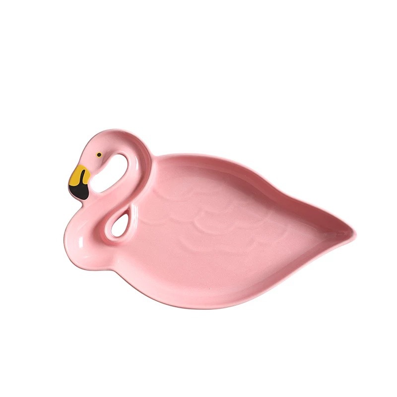 By the valley of life ins creative flamingos ceramic tableware rice bowl dessert snacks plate plate plate household