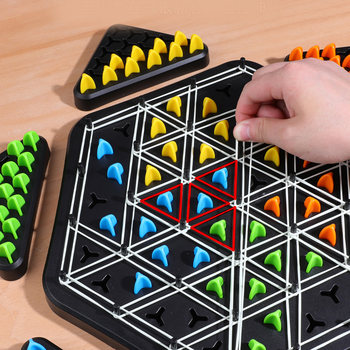 Chain Chess Triangle Chess Rubber Band Tabletop Puzzle Game Logical Thinking Training Toy Two-Person Parent-Child Battle Flag