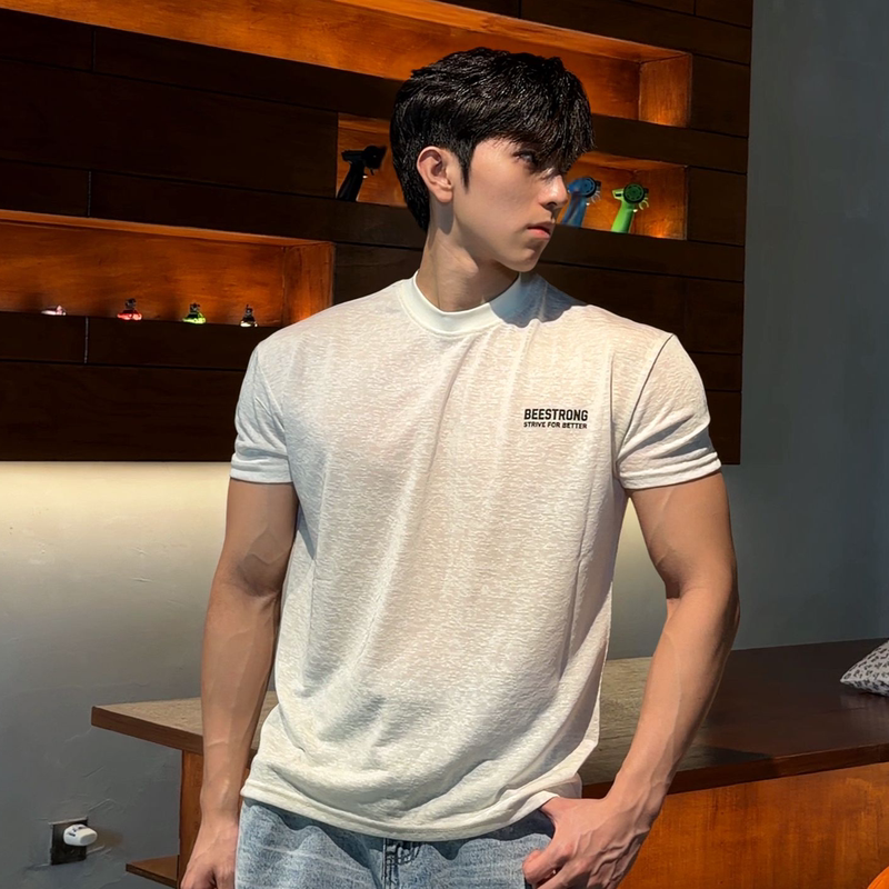 Bst【Premium Series】Smooth, Cool, Skin-Friendly, Sporty and Casual, Form-Flattering Lyocell Tencel Printed Short-Sleeve T-Shirt