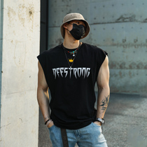 BEESTRONG New Crown Print Kan Casual Sports Fitness Clothes Loose and Large Sleeveless Vest Male