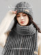 Warm Hat for Women, Autumn and Winter 2025 New Style, Red Knitted Wool Hat and Scarf Two-Piece Set, Windproof for Electric Bike Riding