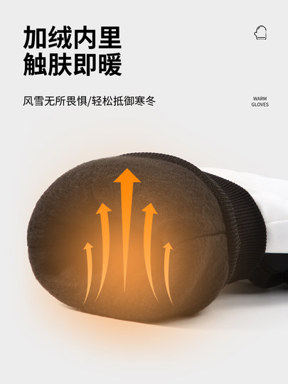 Winter Gloves for Men, Suitable for Mountain Climbing, Warm and Waterproof for Cycling and Skiing, Touchscreen-Compatible, for Electric Vehicles, Cold-Proof, Fleece-Lined, Thick Cotton Gloves