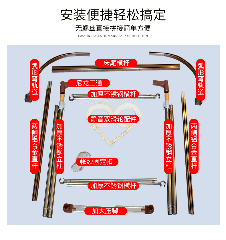 Hướng dẫn cửa lưới chống muỗi u-track nâng công chúa mã hóa gió dày 1,5 m giường 1,8m đôi hộ gia đình - Lưới chống muỗi mùng ngủ giá rẻ