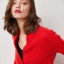 Handmade Disc Buckle 100% Pure Mountain Cashmere Cardiovert Woman Retro Short Outfitting Chinese Style Collar Knit Jacket Sweater