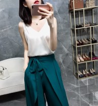 Mulberry Silk Harness Vest Woman Silk Satin Finish Real Silk Outside Wearing Small Vest Fit Suit Sexy Beauty Back Inner Lap