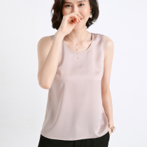 2021 Summer harnesses female inner lap Sexy mulberry silk satin finish with base real silk beauty back small vest with suit outside suit