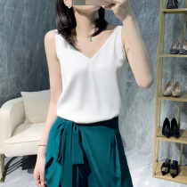 Shadow mulberry silk real silk harness vest woman silk satin bottom outside wearing a small vest with a suit inside a suit