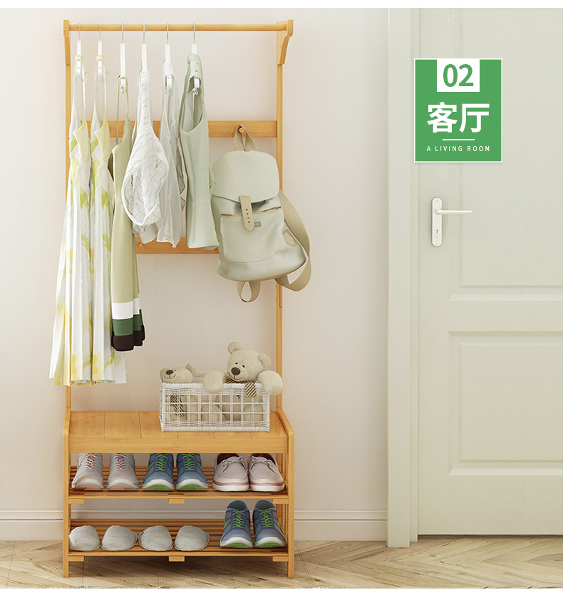 Cửa thay giày giày giá treo móc áo đơn giản sàn phòng ngủ đa chức năng móc áo tre đơn giản hiện đại kệ - Kệ tủ sách đẹp