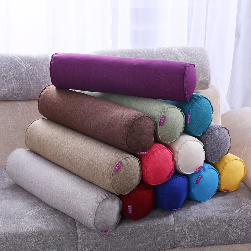 Cylindrical sleeping cuddle Candy Pillow Stopper Bed Sewn Round Waist Pillow Removable cotton linen strips leaning against pillows