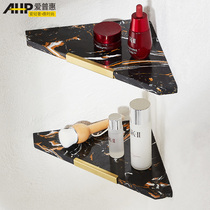 Light luxury marble tripod wall-mounted bathroom toilet non-punching rack nail-free shower room corner shelf
