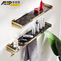 Light luxury marble rack bathroom alcove storage rack single-shaped partition mirror front desk without nail