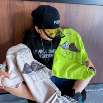 Boys short-sleeved childrens t-shirt 2022 new childrens clothing middle-aged childrens bottoming shirt top summer cotton summer clothing