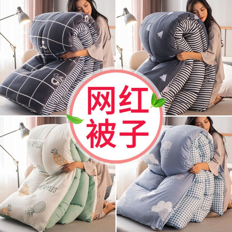 Quilt Winter quilt thickened warm quilt core four seasons universal dormitory single student autumn and winter silk quilt space quilt