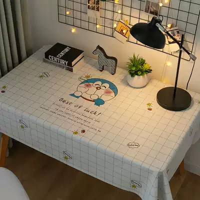 Tablecloth fabric waterproof and oil-proof disposable ins Wind Net red desk table cloth coffee table Nordic pvc student desk mat