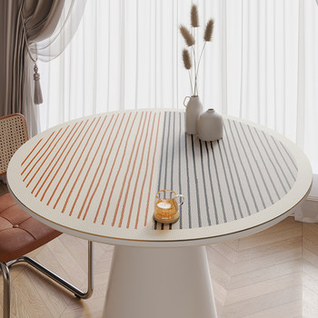 Jijifeng round table mat leather waterproof and washable Jijifeng round table mat leather waterproof and washable
