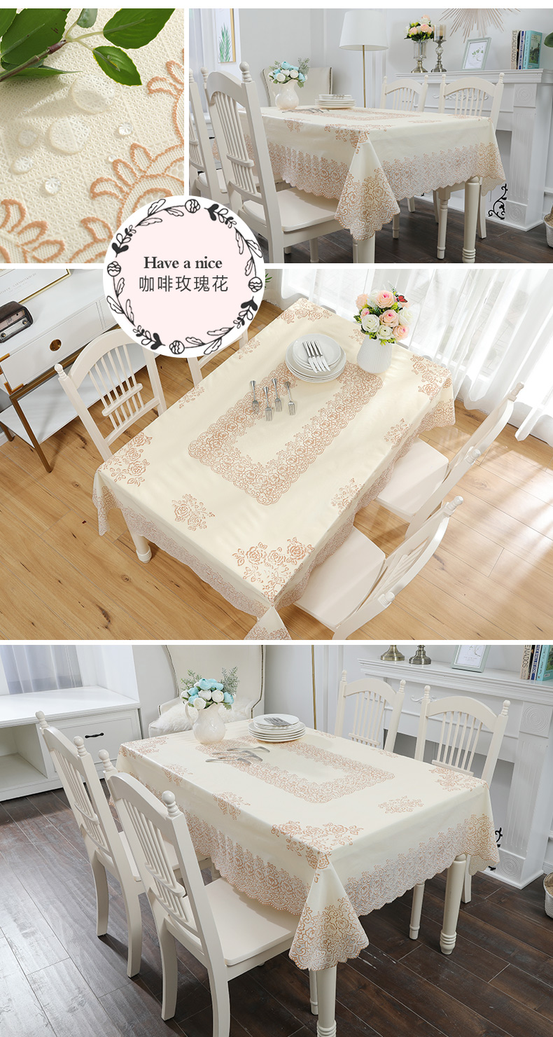 Phong cách châu Âu đơn giản mạ vàng khăn trải bàn không thấm nước và chống dầu chống vảy dùng một lần hình chữ nhật PVC nhựa bàn vải cà phê mat bàn - Khăn trải bàn khăn ăn khách sạn