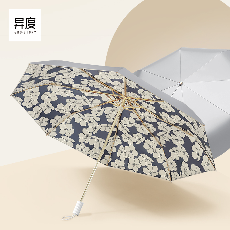 Heterogeneous parasol female antique double-layer umbrella super sunscreen anti-UV folding small portable umbrella