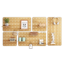 Perforated board storage rack custom wall solid wood storage rack dormitory study desk free combination storage display rack