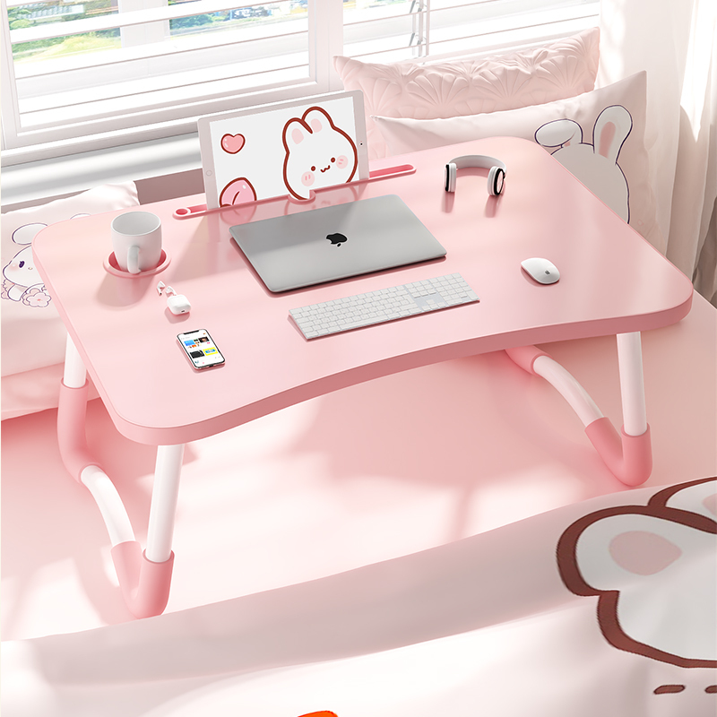 Foldable Small Bed Table, Dormitory Computer Desk, Home Student Desk, Bay Window Simple Study Desk with a Fresh Style