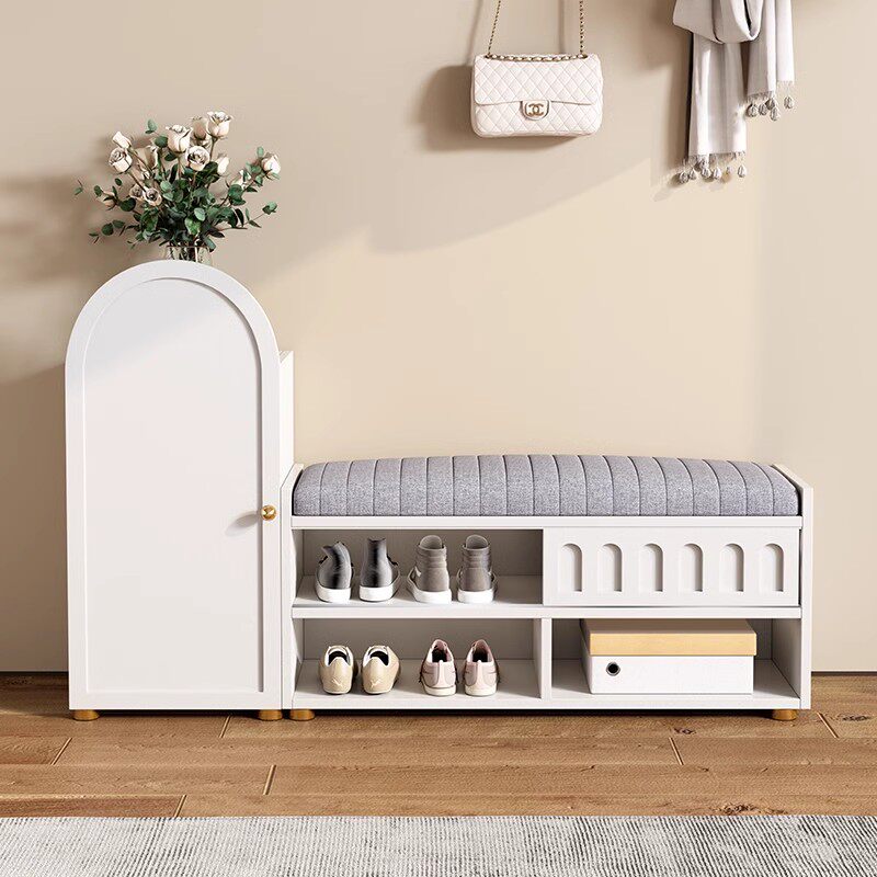 Shoe Cabinet Home Doorway Soft Bag Solid Wood Changing Shoes Stool 2023 New Burglary Room Entrance Into the family Hyun Guan Cabinet Integrated Shoe Rack-Taobao