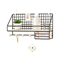 Wall storage rack without punching holes in bedroom bedside dormitory storage artifact wall hanging bedroom desk partition storage rack