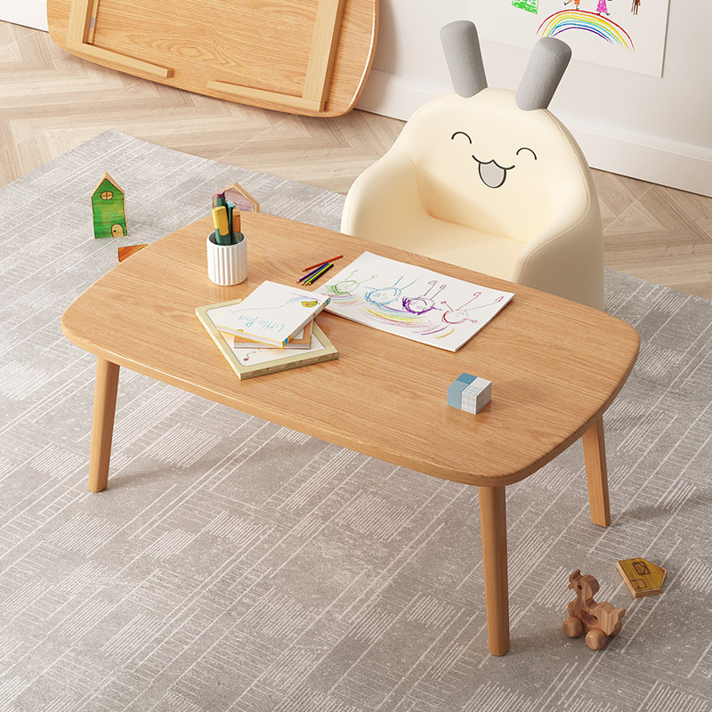 Children Study Desk Desk Writing Desk Elementary School Kids Baby Home Desks Toy Table Small Family Solid Wood Small Table-Taobao