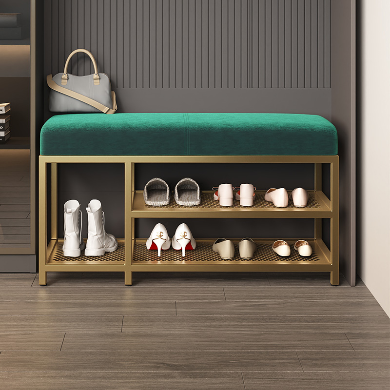 Light and luxurious shoe-changing stool Home doorway entrance door Entrance Door Integrated Shoes cabinet Sitting Shoe Rack Wear bench Long stool-Taobao