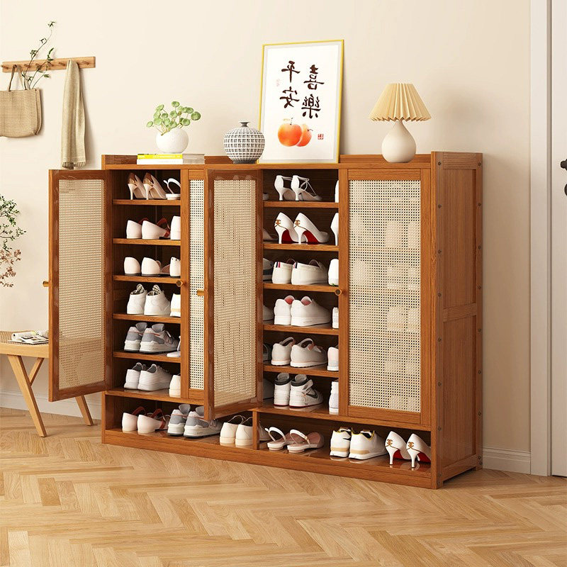 Entrance Containing Cabinet Shoe Rack Son Japan Style Rattan Shoes Cabinet Doorway Home Cabinet Interior Large Capacity Dust Protection Lockers-Taobao