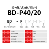 Всасывающая чашка DC Электромагнитная всасывающая чашка BD-P40/20 25 кг круговой микроэлектромагнит 25 кг