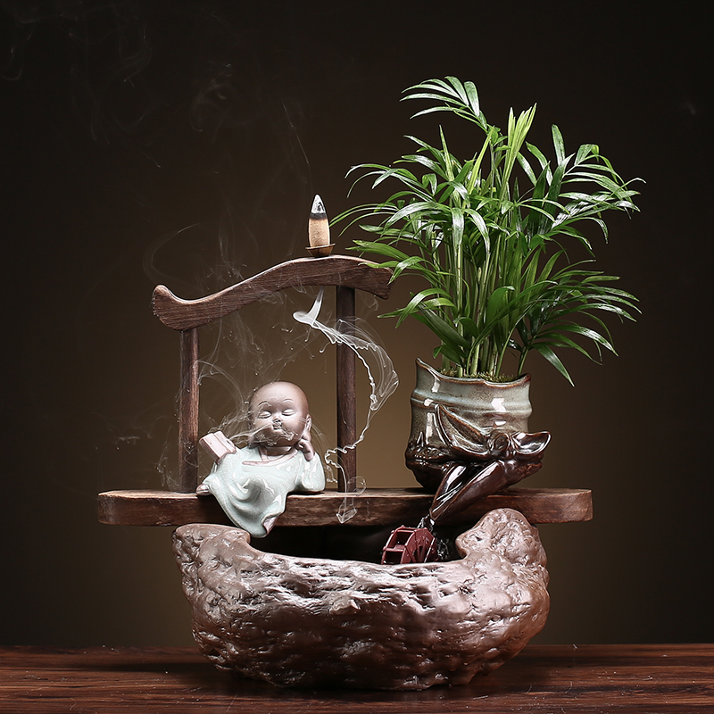 Chinese zen humidifying furnishing articles ceramic aquarium water sitting room open desktop decoration housewarming gift shop