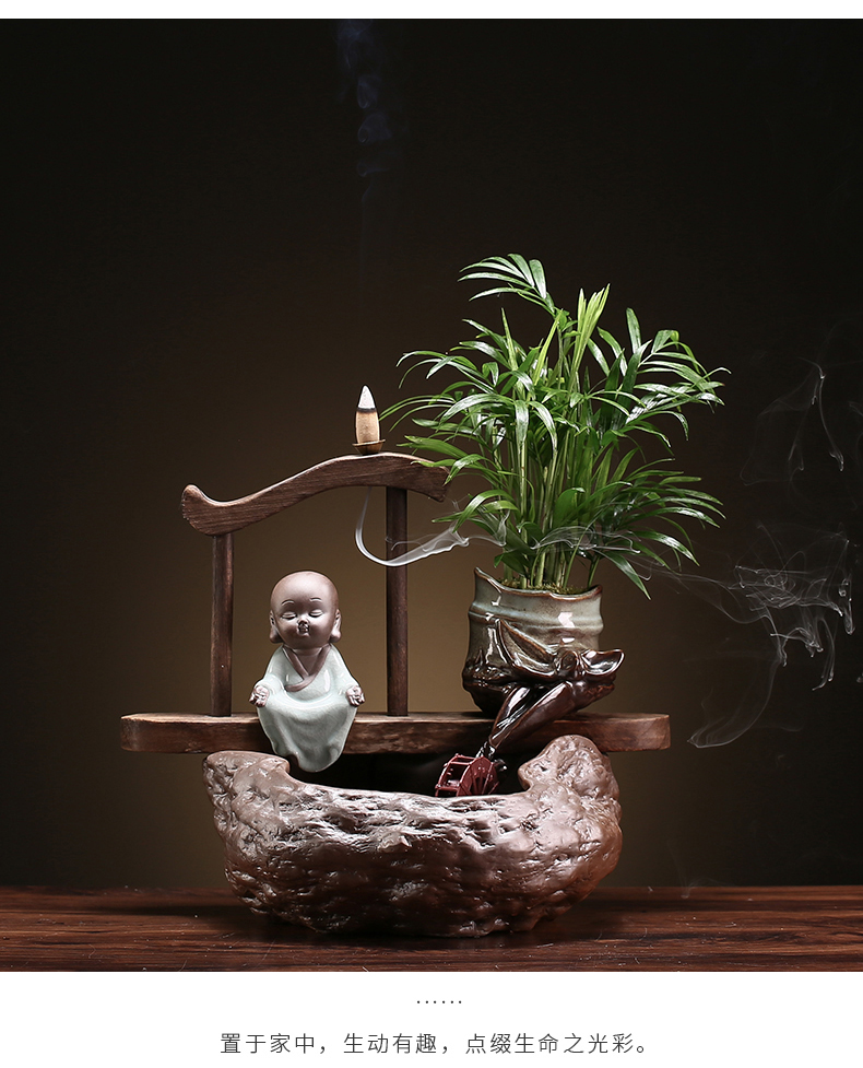 Chinese zen humidifying furnishing articles ceramic aquarium water sitting room open desktop decoration housewarming gift shop