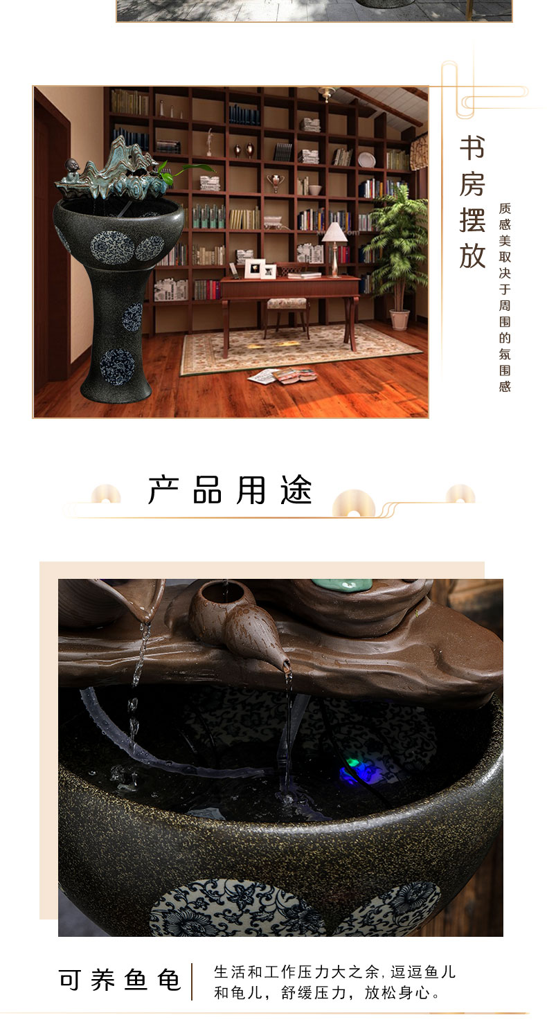 Jingdezhen ceramic aquarium filter pillar landing circular large home sitting room a goldfish bowl landscape fish bowl