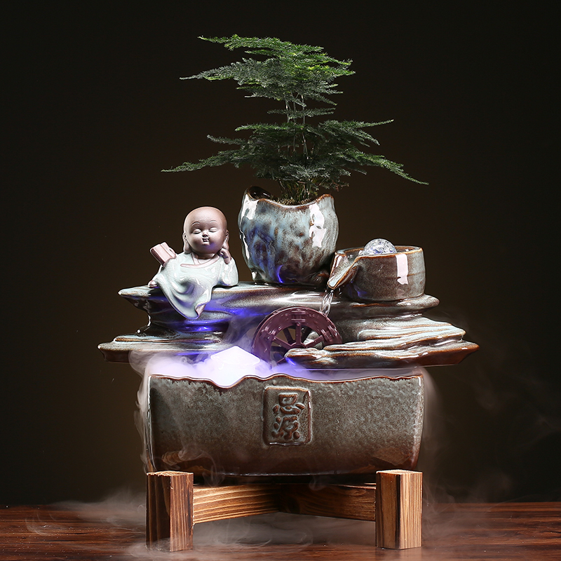 Chinese zen humidifying furnishing articles ceramic aquarium water sitting room open desktop decoration housewarming gift shop