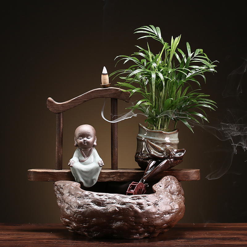 Chinese zen humidifying furnishing articles ceramic aquarium water sitting room open desktop decoration housewarming gift shop