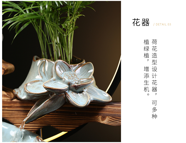 Ceramic circulating water furnishing articles sitting room office desktop back in Chinese zen incense shops opening housewarming gift