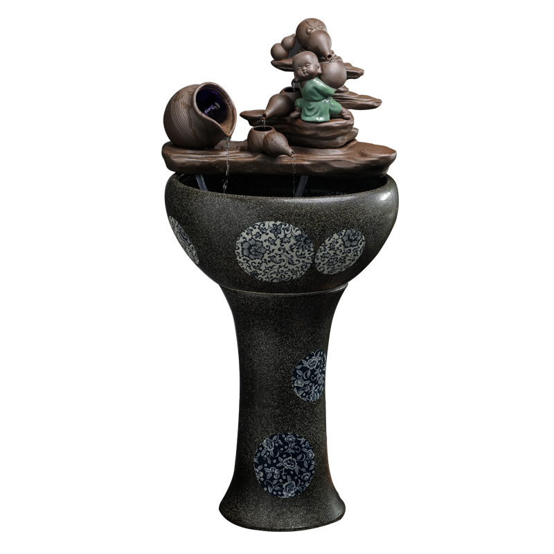 Jingdezhen ceramic aquarium filter pillar landing circular large home sitting room a goldfish bowl landscape fish bowl