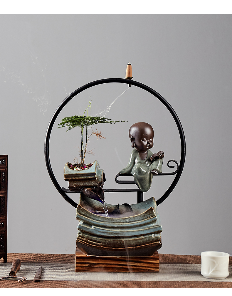 Jingdezhen ceramic aquarium furnishing articles furnishing articles sitting room little gold fish tank water office feng shui plutus automatic cycle