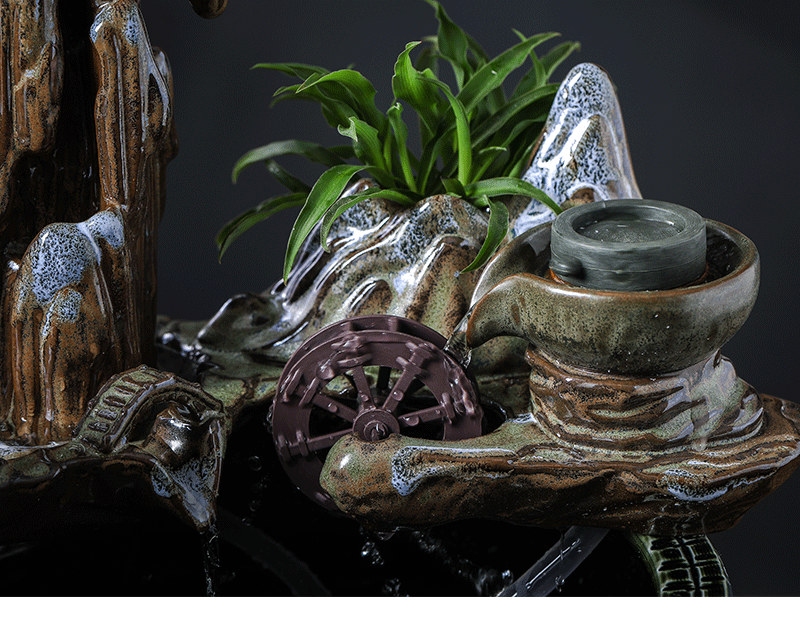 Jingdezhen ceramic aquarium desktop furnishing articles sitting room creative small rockery fountain water automatic cycle humidifier