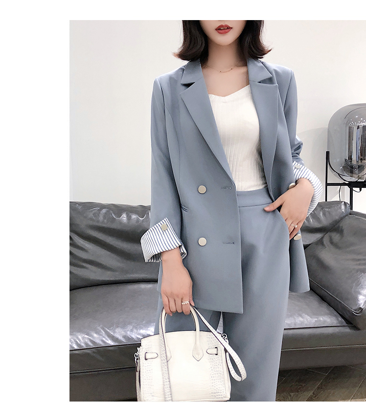 Bộ đồ liền thân cho nữ béo 2018 phiên bản mới của Hàn Quốc của bộ đồ liền thân 9 quần 200 kg chất béo mm hai mảnh áo dạ nữ dáng ngắn